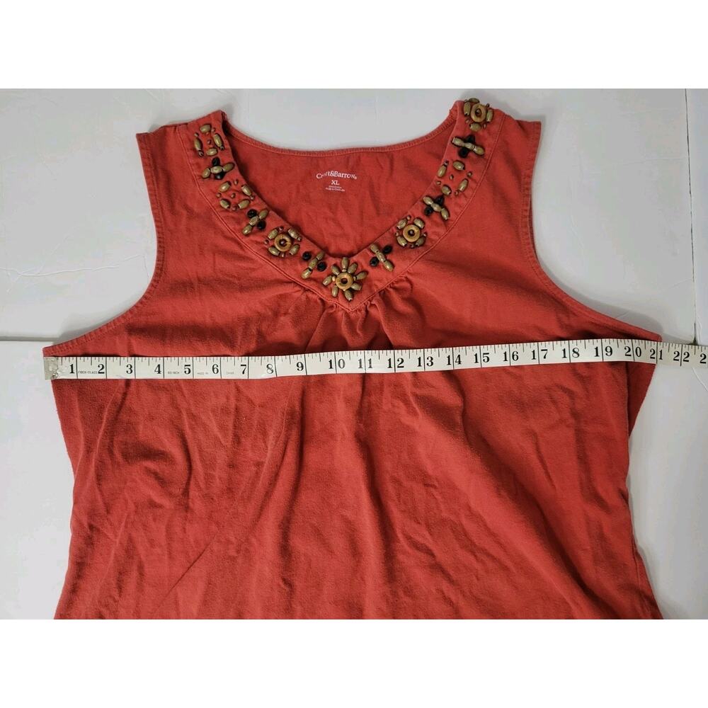 Croft & Barrow Womens XL Boho Hippie Y2K Forest Fairy Casual Wood Bead Tank Top - Picture 5 of 7
